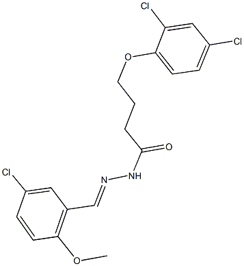 N'-(5-chloro-2-methoxybenzylidene)-4-(2,4-dichlorophenoxy)butanohydrazide 구조식 이미지