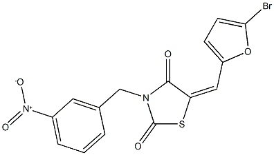 5-[(5-bromo-2-furyl)methylene]-3-{3-nitrobenzyl}-1,3-thiazolidine-2,4-dione Structure