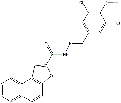 N'-(3,5-dichloro-4-methoxybenzylidene)naphtho[2,1-b]furan-2-carbohydrazide 구조식 이미지