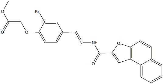 methyl{2-bromo-4-[2-(naphtho[2,1-b]furan-2-ylcarbonyl)carbohydrazonoyl]phenoxy}acetate Structure