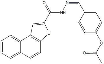 4-[2-(naphtho[2,1-b]furan-2-ylcarbonyl)carbohydrazonoyl]phenyl acetate 구조식 이미지