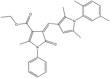 ethyl 4-{[1-(2,5-dimethylphenyl)-2,5-dimethyl-1H-pyrrol-3-yl]methylene}-2-methyl-5-oxo-1-phenyl-4,5-dihydro-1H-pyrrole-3-carboxylate 구조식 이미지