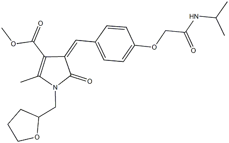 methyl 4-{4-[2-(isopropylamino)-2-oxoethoxy]benzylidene}-2-methyl-5-oxo-1-(tetrahydro-2-furanylmethyl)-4,5-dihydro-1H-pyrrole-3-carboxylate Structure