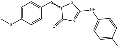 2-[(4-fluorophenyl)imino]-5-[4-(methylsulfanyl)benzylidene]-1,3-thiazolidin-4-one Structure