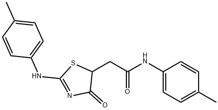 N-(4-methylphenyl)-2-{2-[(4-methylphenyl)imino]-4-oxo-1,3-thiazolidin-5-yl}acetamide Structure