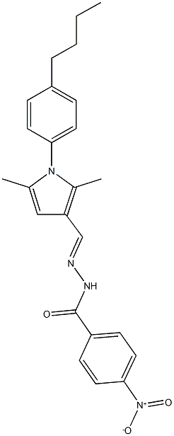 N'-{[1-(4-butylphenyl)-2,5-dimethyl-1H-pyrrol-3-yl]methylene}-4-nitrobenzohydrazide 구조식 이미지