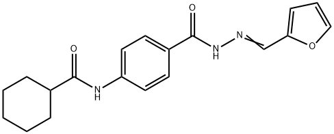 N-(4-{[2-(2-furylmethylene)hydrazino]carbonyl}phenyl)cyclohexanecarboxamide 구조식 이미지