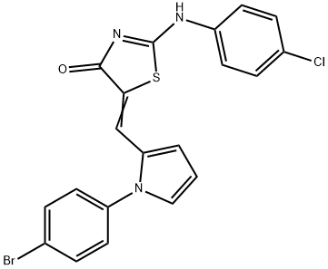 5-{[1-(4-bromophenyl)-1H-pyrrol-2-yl]methylene}-2-[(4-chlorophenyl)imino]-1,3-thiazolidin-4-one 구조식 이미지