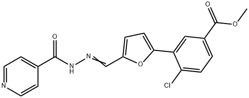 methyl 4-chloro-3-[5-(2-isonicotinoylcarbohydrazonoyl)-2-furyl]benzoate 구조식 이미지