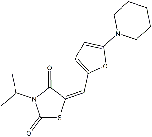 3-isopropyl-5-{[5-(1-piperidinyl)-2-furyl]methylene}-1,3-thiazolidine-2,4-dione 구조식 이미지