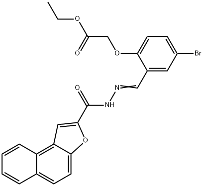 ethyl {4-bromo-2-[2-(naphtho[2,1-b]furan-2-ylcarbonyl)carbohydrazonoyl]phenoxy}acetate 구조식 이미지