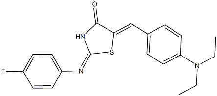 5-[4-(diethylamino)benzylidene]-2-[(4-fluorophenyl)imino]-1,3-thiazolidin-4-one Structure