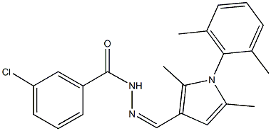 3-chloro-N'-{[1-(2,6-dimethylphenyl)-2,5-dimethyl-1H-pyrrol-3-yl]methylene}benzohydrazide Structure