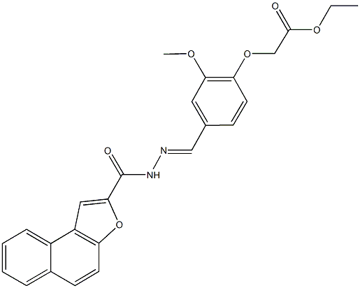 ethyl {2-methoxy-4-[2-(naphtho[2,1-b]furan-2-ylcarbonyl)carbohydrazonoyl]phenoxy}acetate Structure