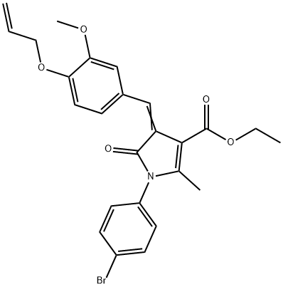 ethyl 4-[4-(allyloxy)-3-methoxybenzylidene]-1-(4-bromophenyl)-2-methyl-5-oxo-4,5-dihydro-1H-pyrrole-3-carboxylate 구조식 이미지