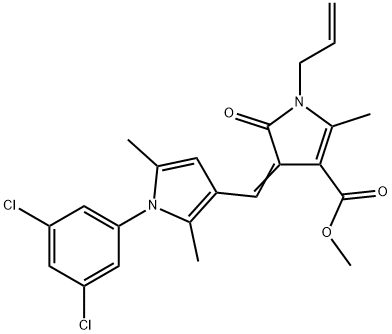 methyl 1-allyl-4-{[1-(3,5-dichlorophenyl)-2,5-dimethyl-1H-pyrrol-3-yl]methylene}-2-methyl-5-oxo-4,5-dihydro-1H-pyrrole-3-carboxylate 구조식 이미지