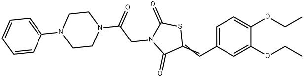 5-(3,4-diethoxybenzylidene)-3-[2-oxo-2-(4-phenylpiperazin-1-yl)ethyl]-1,3-thiazolidine-2,4-dione Structure