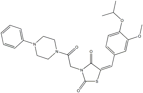 5-(4-isopropoxy-3-methoxybenzylidene)-3-[2-oxo-2-(4-phenyl-1-piperazinyl)ethyl]-1,3-thiazolidine-2,4-dione Structure