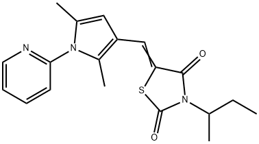 3-sec-butyl-5-[(2,5-dimethyl-1-pyridin-2-yl-1H-pyrrol-3-yl)methylene]-1,3-thiazolidine-2,4-dione Structure
