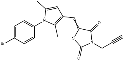 5-{[1-(4-bromophenyl)-2,5-dimethyl-1H-pyrrol-3-yl]methylene}-3-(2-propynyl)-1,3-thiazolidine-2,4-dione Structure