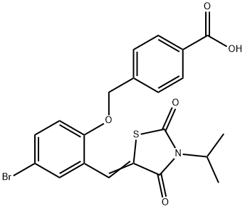 4-({4-bromo-2-[(3-isopropyl-2,4-dioxo-1,3-thiazolidin-5-ylidene)methyl]phenoxy}methyl)benzoic acid Structure