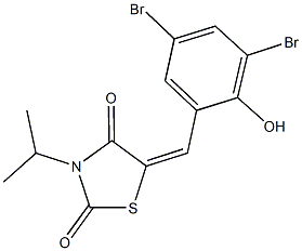 5-(3,5-dibromo-2-hydroxybenzylidene)-3-isopropyl-1,3-thiazolidine-2,4-dione 구조식 이미지