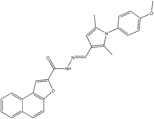 N'-{[1-(4-methoxyphenyl)-2,5-dimethyl-1H-pyrrol-3-yl]methylene}naphtho[2,1-b]furan-2-carbohydrazide Structure