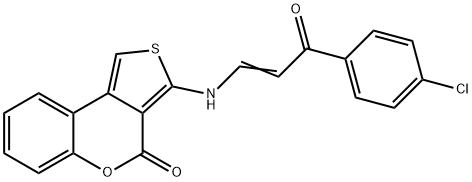 3-{[3-(4-chlorophenyl)-3-oxo-1-propenyl]amino}-4H-thieno[3,4-c]chromen-4-one Structure