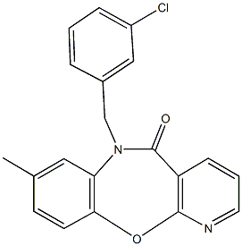 6-(3-chlorobenzyl)-8-methylpyrido[2,3-b][1,5]benzoxazepin-5(6H)-one Structure