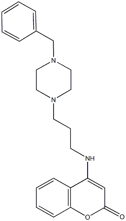 4-{[3-(4-benzyl-1-piperazinyl)propyl]amino}-2H-chromen-2-one Structure