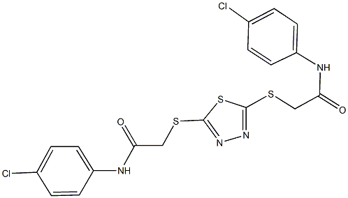 2-[(5-{[2-(4-chloroanilino)-2-oxoethyl]sulfanyl}-1,3,4-thiadiazol-2-yl)sulfanyl]-N-(4-chlorophenyl)acetamide Structure