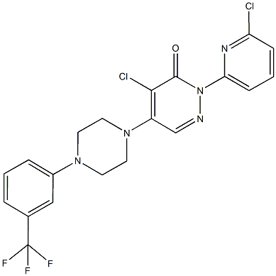 4-chloro-2-(6-chloro-2-pyridinyl)-5-{4-[3-(trifluoromethyl)phenyl]-1-piperazinyl}-3(2H)-pyridazinone Structure