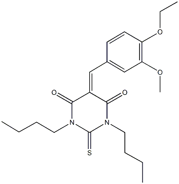 1,3-dibutyl-5-(4-ethoxy-3-methoxybenzylidene)-2-thioxodihydro-4,6(1H,5H)-pyrimidinedione 구조식 이미지