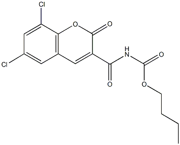 butyl (6,8-dichloro-2-oxo-2H-chromen-3-yl)carbonylcarbamate Structure