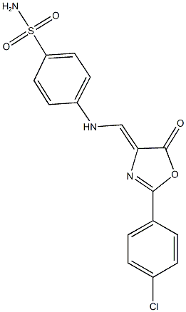 4-{[(2-(4-chlorophenyl)-5-oxo-1,3-oxazol-4(5H)-ylidene)methyl]amino}benzenesulfonamide Structure