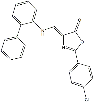 4-[([1,1'-biphenyl]-2-ylamino)methylene]-2-(4-chlorophenyl)-1,3-oxazol-5(4H)-one Structure
