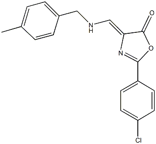 2-(4-chlorophenyl)-4-{[(4-methylbenzyl)amino]methylene}-1,3-oxazol-5(4H)-one Structure