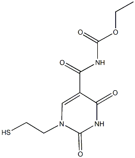 ethyl [1-(2-mercaptoethyl)-2,4-dioxo-1,2,3,4-tetrahydropyrimidin-5-yl]carbonylcarbamate Structure