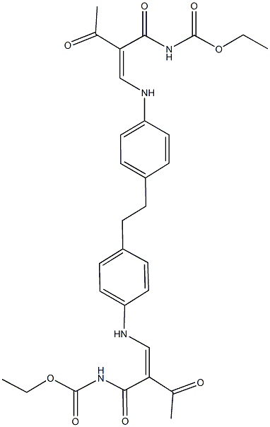 ethyl 2-acetyl-3-[4-(2-{4-[(2-{[(ethoxycarbonyl)amino]carbonyl}-3-oxo-1-butenyl)amino]phenyl}ethyl)anilino]acryloylcarbamate 구조식 이미지