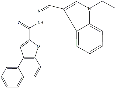 N'-[(1-ethyl-1H-indol-3-yl)methylene]naphtho[2,1-b]furan-2-carbohydrazide 구조식 이미지