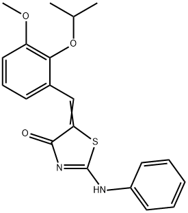 5-(2-isopropoxy-3-methoxybenzylidene)-2-(phenylimino)-1,3-thiazolidin-4-one 구조식 이미지