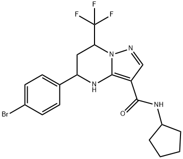 5-(4-bromophenyl)-N-cyclopentyl-7-(trifluoromethyl)-4,5,6,7-tetrahydropyrazolo[1,5-a]pyrimidine-3-carboxamide 구조식 이미지