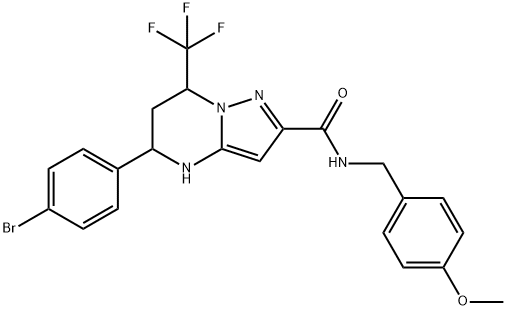5-(4-bromophenyl)-N-(4-methoxybenzyl)-7-(trifluoromethyl)-4,5,6,7-tetrahydropyrazolo[1,5-a]pyrimidine-2-carboxamide Structure