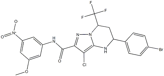 5-(4-bromophenyl)-3-chloro-N-{3-nitro-5-methoxyphenyl}-7-(trifluoromethyl)-4,5,6,7-tetrahydropyrazolo[1,5-a]pyrimidine-2-carboxamide Structure