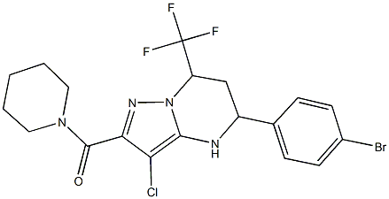 5-(4-bromophenyl)-3-chloro-2-(1-piperidinylcarbonyl)-7-(trifluoromethyl)-4,5,6,7-tetrahydropyrazolo[1,5-a]pyrimidine Structure