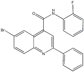 6-bromo-N-(2-fluorophenyl)-2-phenyl-4-quinolinecarboxamide 구조식 이미지