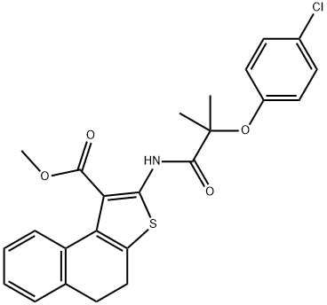 methyl 2-{[2-(4-chlorophenoxy)-2-methylpropanoyl]amino}-4,5-dihydronaphtho[2,1-b]thiophene-1-carboxylate Structure