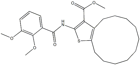 methyl 2-[(2,3-dimethoxybenzoyl)amino]-4,5,6,7,8,9,10,11,12,13-decahydrocyclododeca[b]thiophene-3-carboxylate Structure