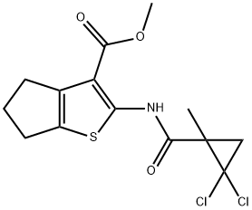 methyl 2-{[(2,2-dichloro-1-methylcyclopropyl)carbonyl]amino}-5,6-dihydro-4H-cyclopenta[b]thiophene-3-carboxylate Structure