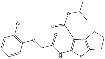 isopropyl 2-{[(2-chlorophenoxy)acetyl]amino}-5,6-dihydro-4H-cyclopenta[b]thiophene-3-carboxylate Structure